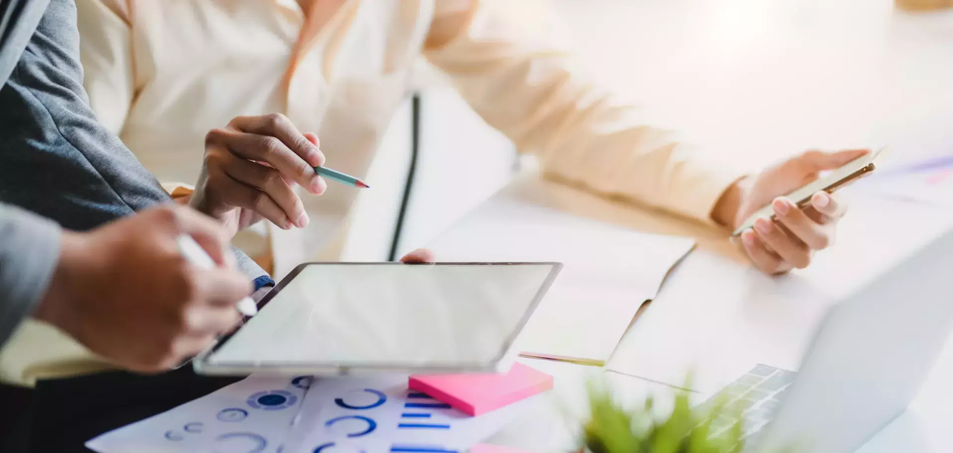 working at desk