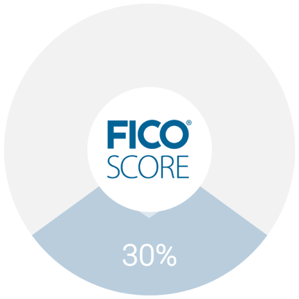 FICO<sup aria-hidden='true'>®</sup> Score donut with 30% of the donut highlighted
