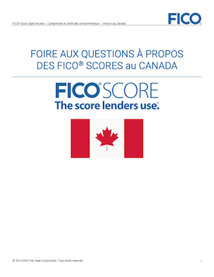 Cover page of FAQs about FICO Scores for Canada French Version PDF