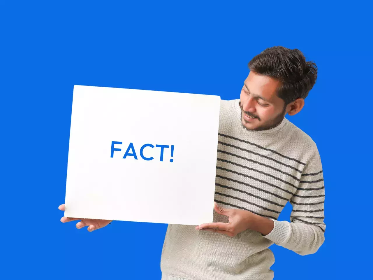 person holding sign